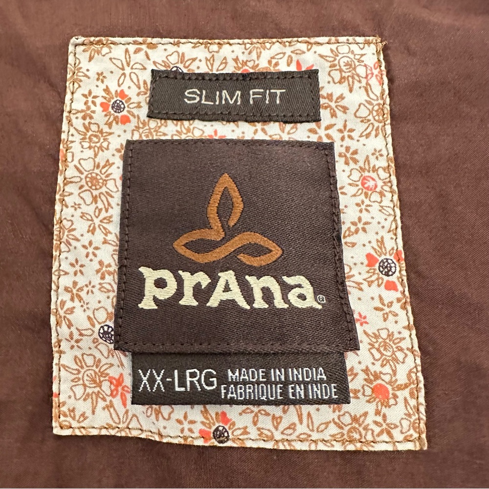 Prana Men’s Button Down Shirt XXL Broderick Floral Slim Fit Short Sleeve Western - Picture 6 of 7